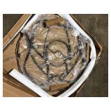 StyleWell 42 in. Mix and Match Steel Round Outdoor Patio Dining Table with Bronze Smoky Glass Customer Returns See Pictures