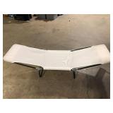 Outsunny Black Metal Outdoor Chaise Sun Lounge with Beige Sling and Folding Design Customer Returns See Pictures