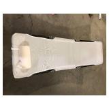 Outsunny Black Metal Outdoor Chaise Sun Lounge with Beige Sling and Folding Design Customer Returns See Pictures