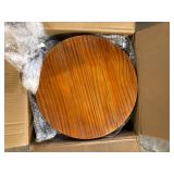 Glitzhome Metal Storage Accent Table or Stool with Solid Wood Lid  Customer Returns See Pictures