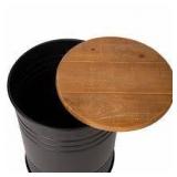 Glitzhome Metal Storage Accent Table or Stool with Solid Wood Lid  Customer Returns See Pictures