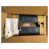 Pocassy 2-Pack Brown Wicker Outdoor Ottoman Steel Frame Footstool with Removable Blue Cushions Customer Returns See Pictures