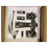 BWE 3-Handle Vintage Claw Foot Tub Faucet with Telephone Shaped Hand Shower Old Style Spigot Hand Shower in Brushed Nickel  Customer Returns See Pictures