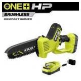 RYOBI ONE+ HP 18V Brushless 8 in. Battery Compact Pruning Mini Chainsaw with 2.0 Ah Battery and Charger Customer Returns See Pictures