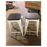 Oregon 24 in. Vintage White and Espresso Counter Stool (Set of 2) by Lumisource   Customer Returns See Pictures