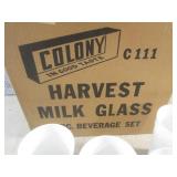 (D-2) 8 Vintage Milk Glass Harvest ...