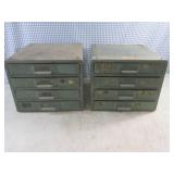 (F-3) 2 Vintage Metal 4-Drawer Orga...