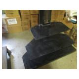 (FRNT) TV Stand with Black Glass Sh...