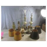 (BR3) Assorted Vintage Lamps and Sh...