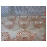 (A-2) Vintage Pink Glass Cups, Dese...