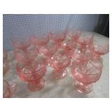 (A-2) Vintage Pink Glass Cups, Dese...