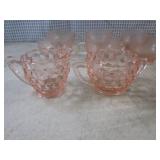 (A-2) Vintage Pink Glass Cups, Dese...