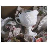 (F-2) Box Full of White / Milk Glas...