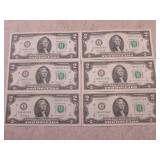 (CNTR) 6 Uncirculated Sequential $2...