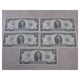 (CNTR) 5 Uncirculated Sequential $2...