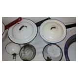 Mostly Enamelware Lot. (16 Pieces.