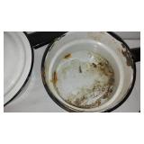 Mostly Enamelware Lot. (16 Pieces.