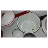 Mostly Enamelware Lot. (16 Pieces.