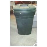 Rubbermaid Lidded Can and Palm Tree Light.