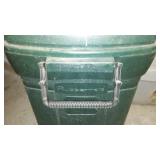 Rubbermaid Lidded Can and Palm Tree Light.