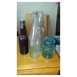 Vintage Milk Crate And Bottles.