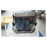 Vintage Toaster And Enamel Ware Refrigerator Box.