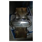 Vintage Toaster And Enamel Ware Refrigerator Box.