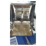 Vintage Toaster And Enamel Ware Refrigerator Box.