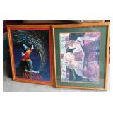 Pictures (2). Kids Reading, Walt Disney Fantasia. 30 ½ in. x 25 in.