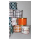 New Fall Decorative Ribbon (10). 2.5 in w X 9 Feet.
