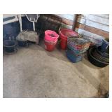 (4) Straight Back Buckets, (2) Muck Buckets, (7) Feeders, (3) Stall Feeders, (6) Pails