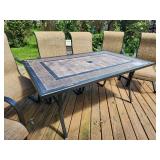 Outdoor Patio Set - Unmbrella Table and (6) Chairs