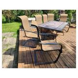 Outdoor Patio Set - Unmbrella Table and (6) Chairs