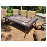 Outdoor Patio Set - Unmbrella Table and (6) Chairs