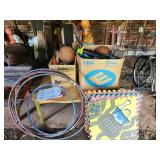 Lot of (2 Boxes) Outdoor/Sports Games and Toys, Hula Hoops, Airport Interlocking Play Mats, Sports Balls, Rackets, Clubs and more