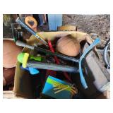 Lot of (2 Boxes) Outdoor/Sports Games and Toys, Hula Hoops, Airport Interlocking Play Mats, Sports Balls, Rackets, Clubs and more