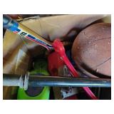 Lot of (2 Boxes) Outdoor/Sports Games and Toys, Hula Hoops, Airport Interlocking Play Mats, Sports Balls, Rackets, Clubs and more