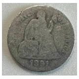 1891-O Seated Liberty Dime