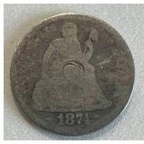 1871 Seated Liberty Dime