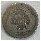 1871 Seated Liberty Dime