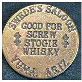 Swedes Saloon Brass Brothel Token
