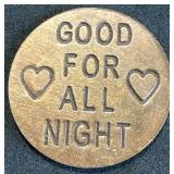 Swedes Saloon Brass Brothel Token