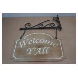 Wooden Welcome Hanging Sign