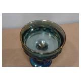 Vintage Blue Purple Indian Iridescent Carnival Glass