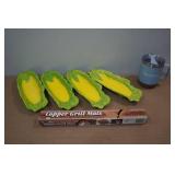 Corn on the Cob Dishes with Travel Mug and Copper Grill Mat
