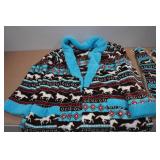 Horse Themed Robe with Slipper Socks -S/M