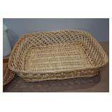 *4* Battery Powered Candles with Wicker Trays