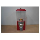 Vintage Oak 25 Cent Candy Machine with Key