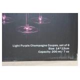 Set of 6 Light Purple Champagne Coupes