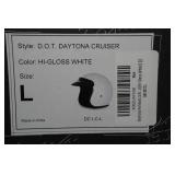 Daytona DOT Daytona Cruiser Motorcycle Helmet -Large, Hi-Gloss White